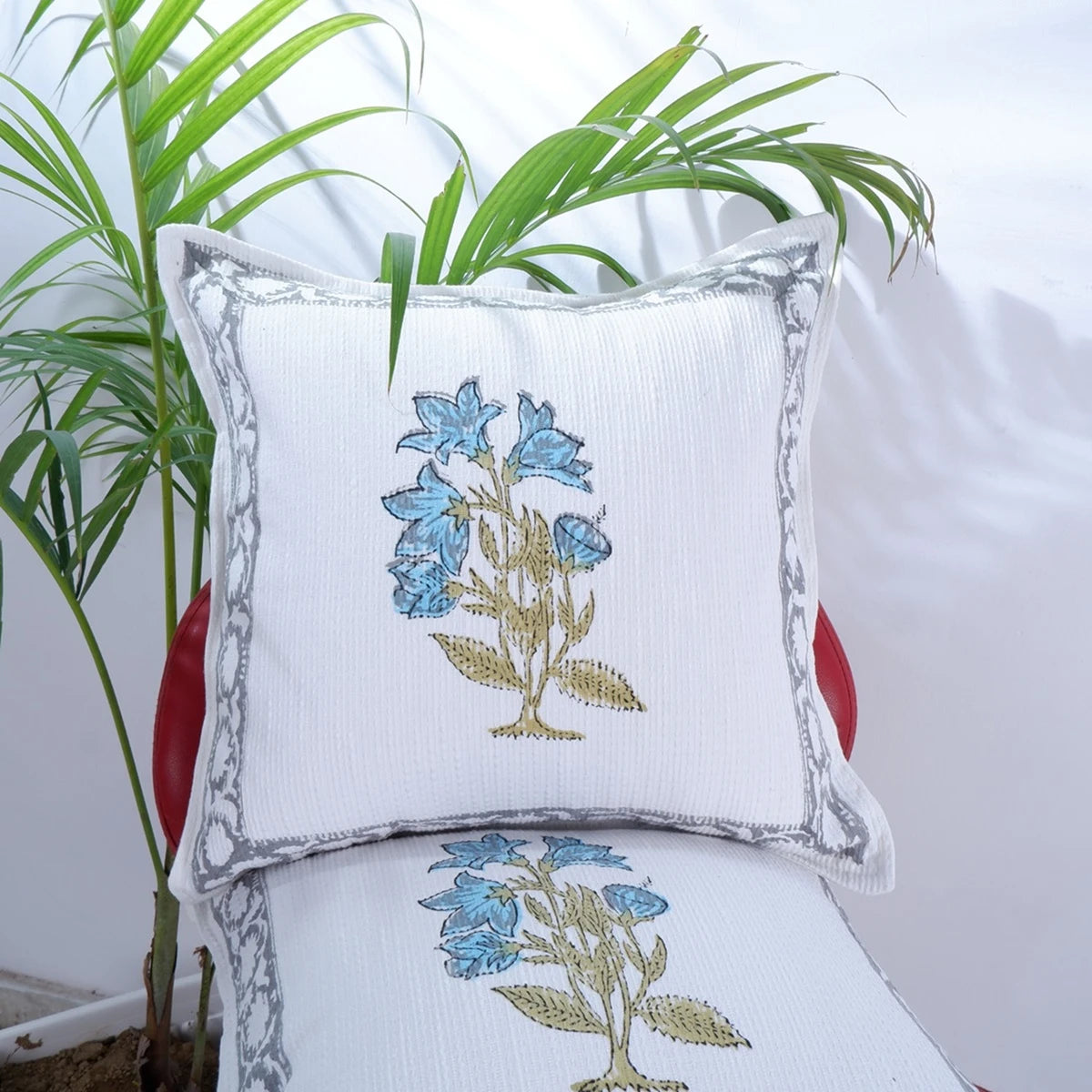 Floral Fantasy: Hand Block Printed Jute Cushion Covers
