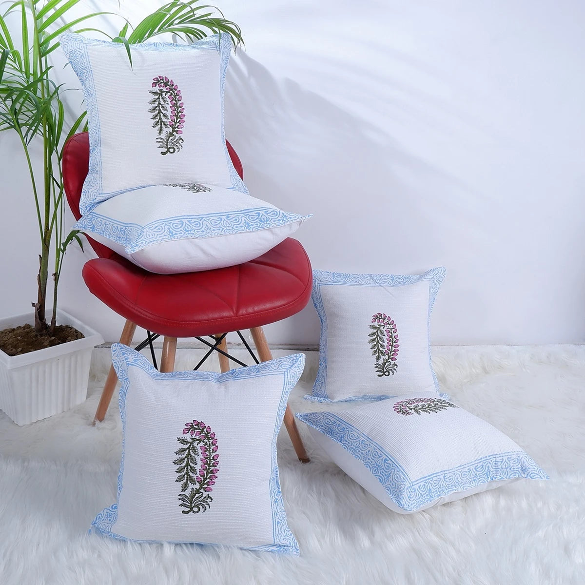 Divya : Hand-Block Printed Jute Cushion Covers