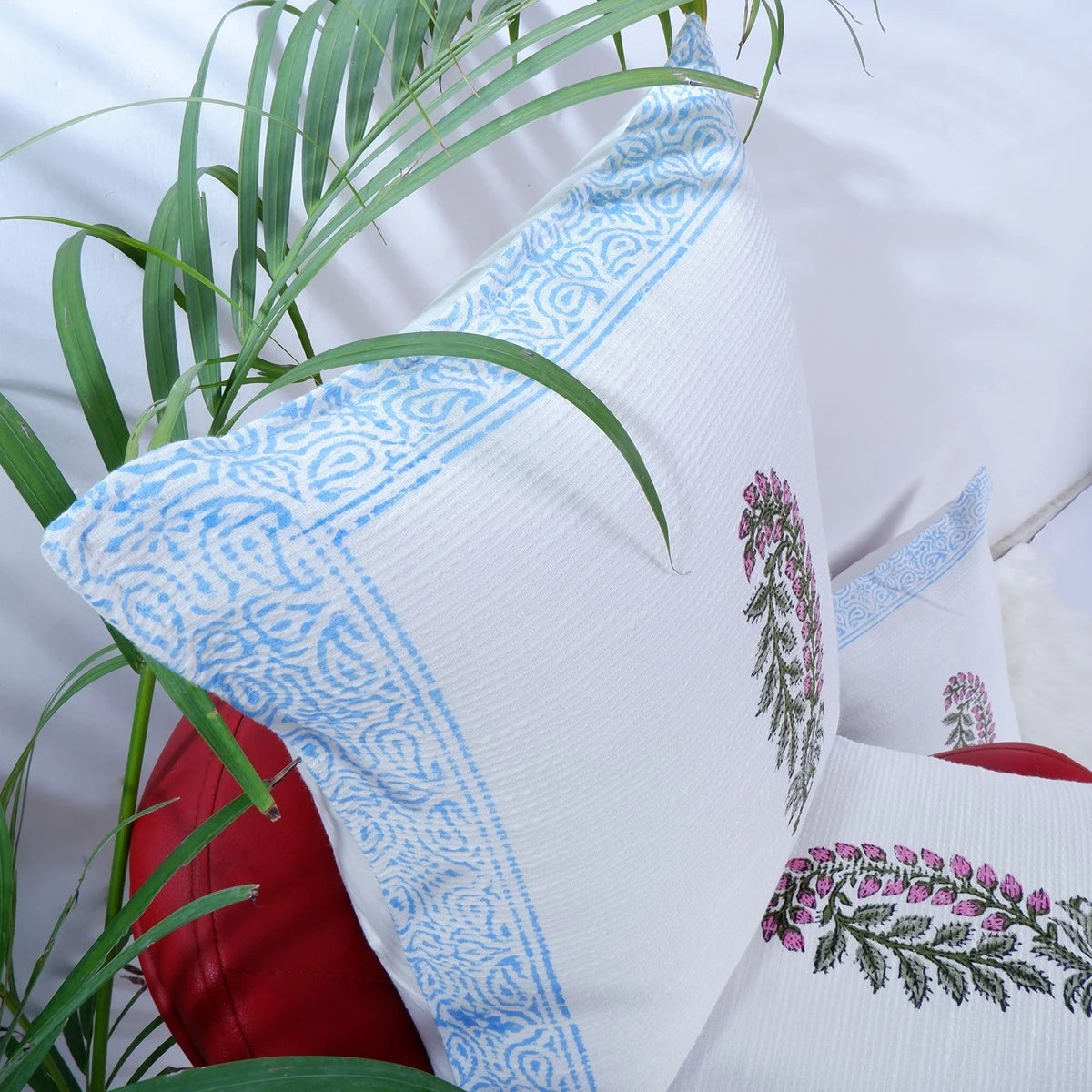 Divya : Hand-Block Printed Jute Cushion Covers