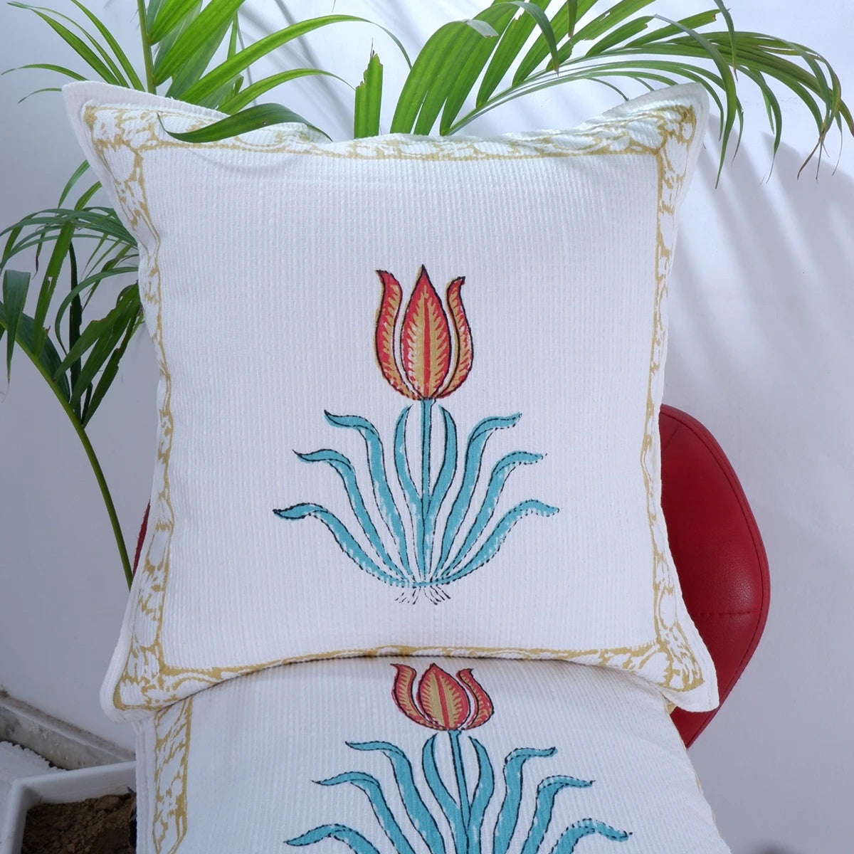 Tara : Hand Block Printed Jute Cushion Covers