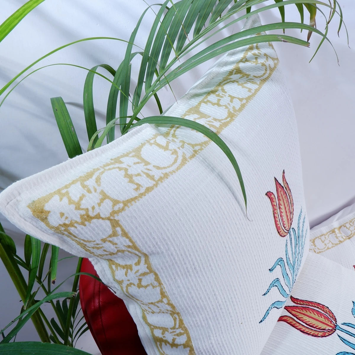 Tara : Hand Block Printed Jute Cushion Covers