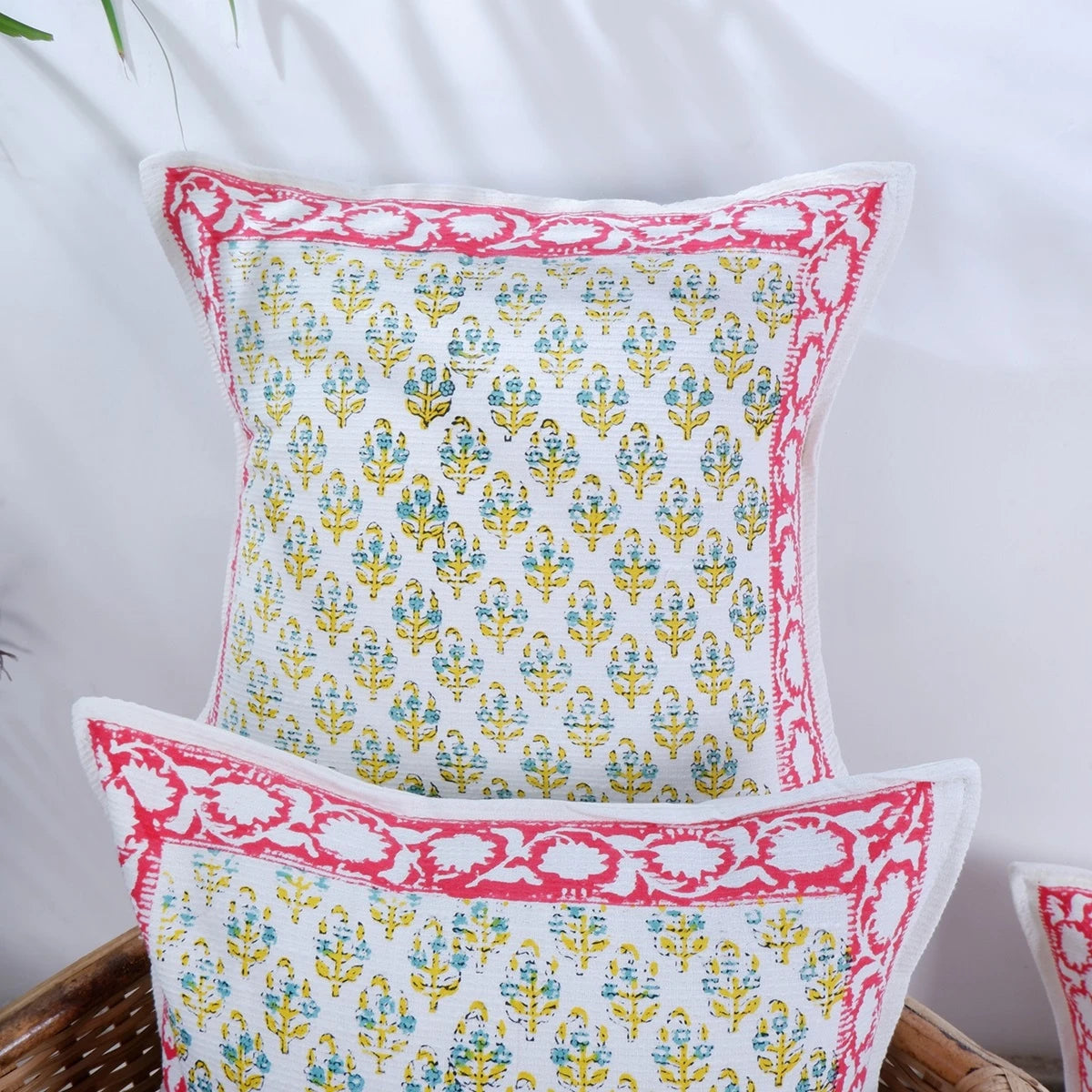 Prachi : Hand Block Printed Jute Cushion Covers