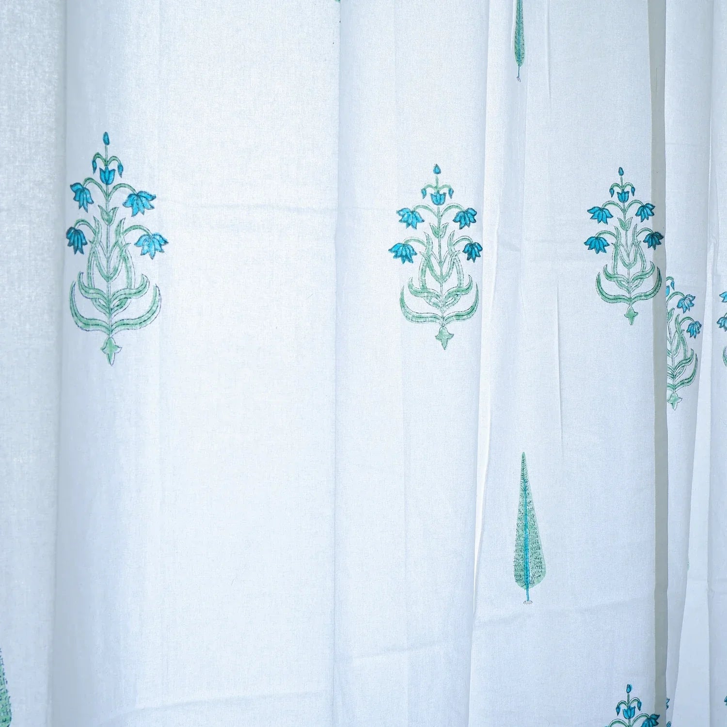 Hand Block Print Cotton Daylight Curtain - Mehnaz - Tarvik