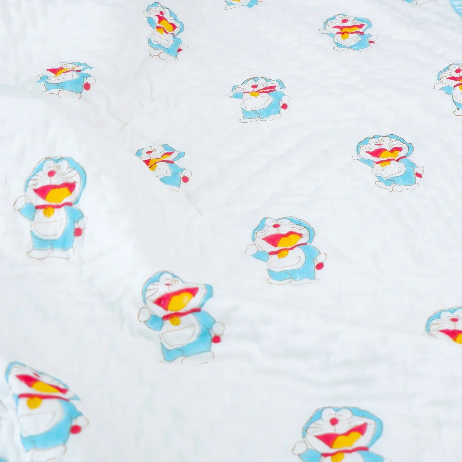 Hand Block Printed Kid's Cotton Quilt - Doraemon - Tarvik