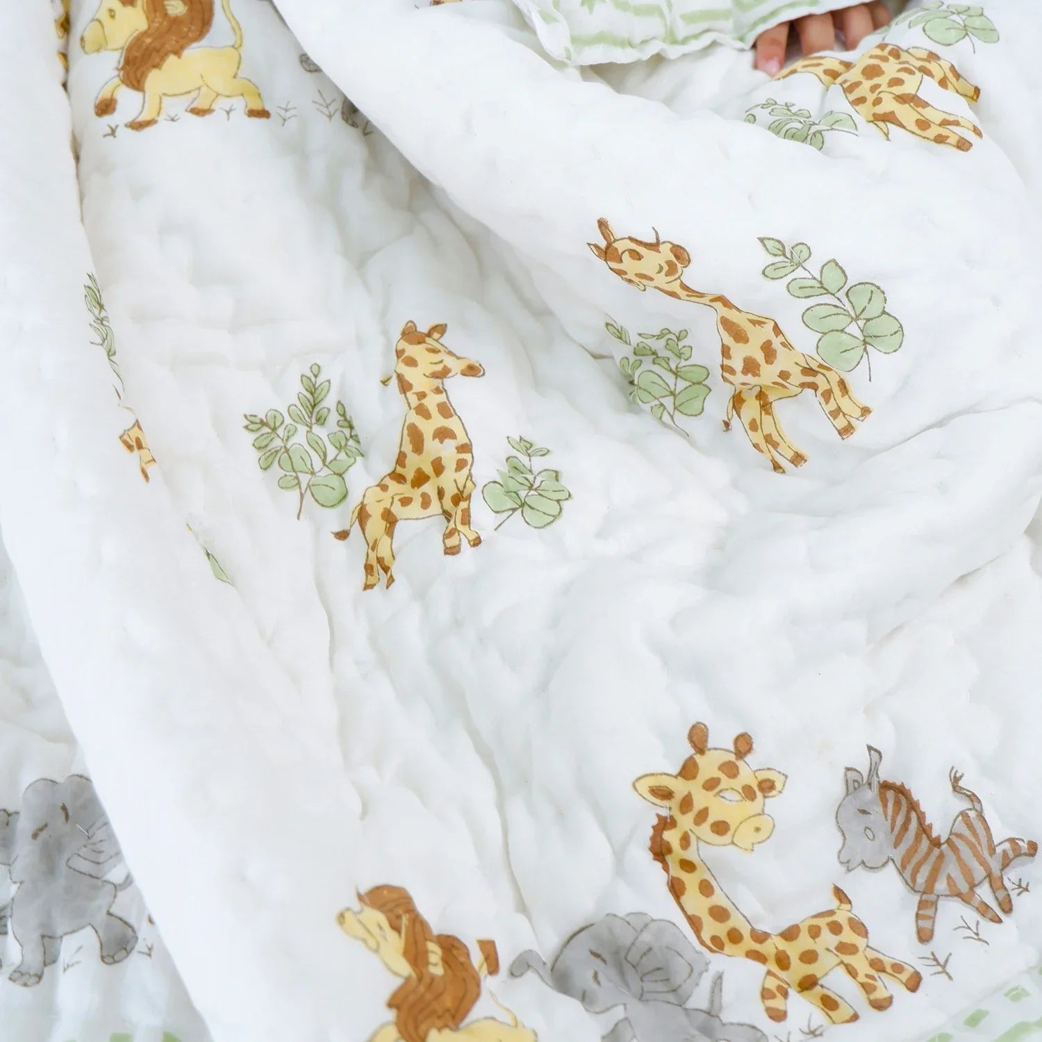 Hand Block Printed Kid's Cotton Quilt - Jungle - Tarvik