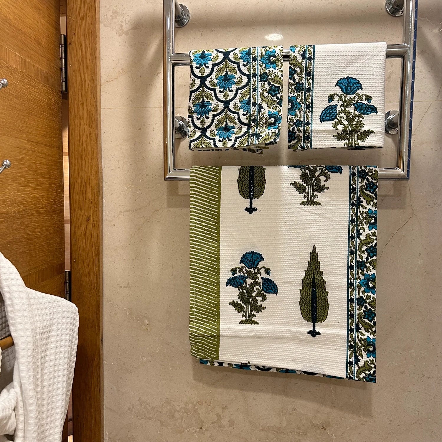 Hand & Bath Towel Set | Pure Cotton | Set of 3 | 300 GSM | Super-Soft, Absorbent & Odor Resistant - Naima