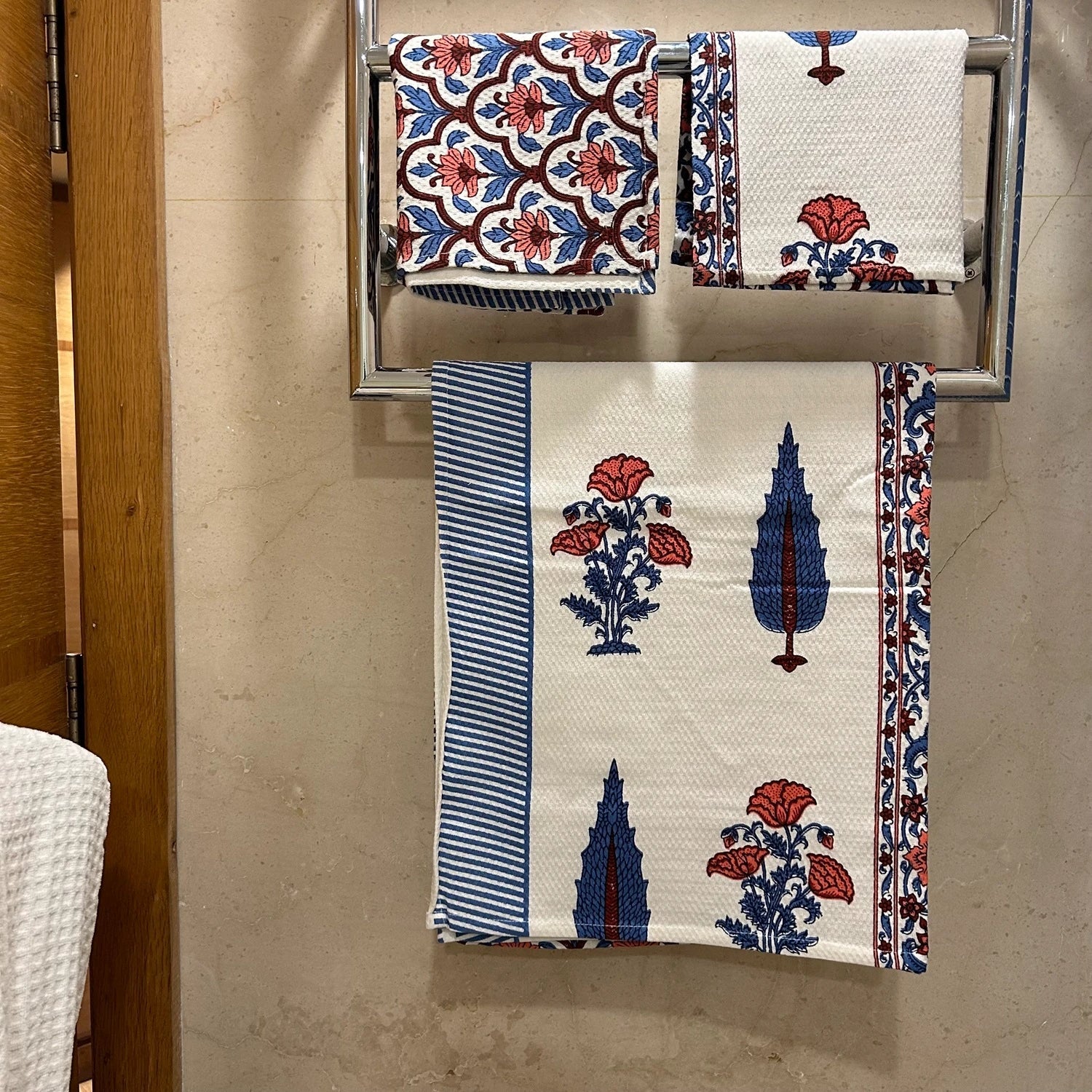 Hand & Bath Towel Set | Pure Cotton | Set of 3 | 300 GSM | Super-Soft, Absorbent & Odor Resistant - Mahira