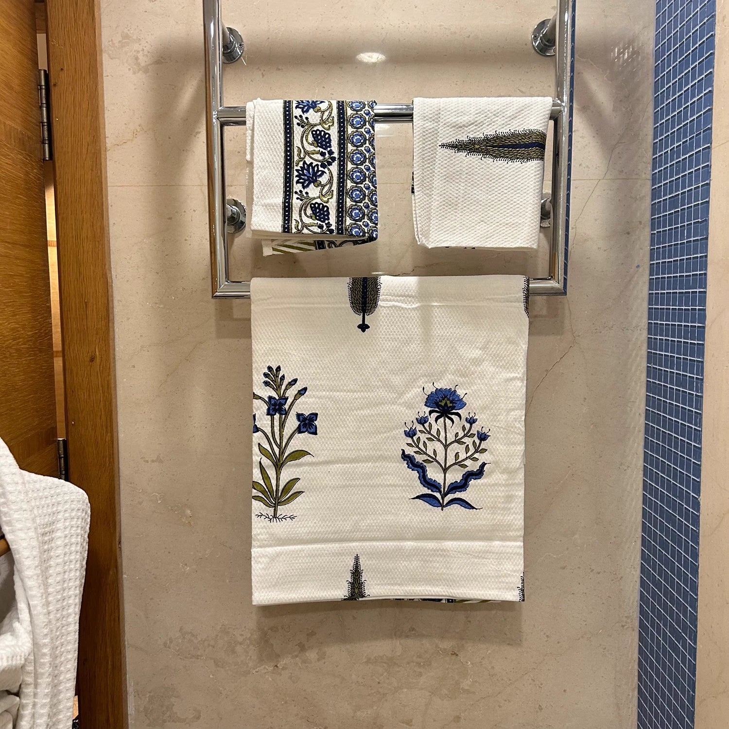 Hand & Bath Towel Set | Pure Cotton | Set of 3 | 300 GSM | Super-Soft, Absorbent & Odor Resistant - Rania