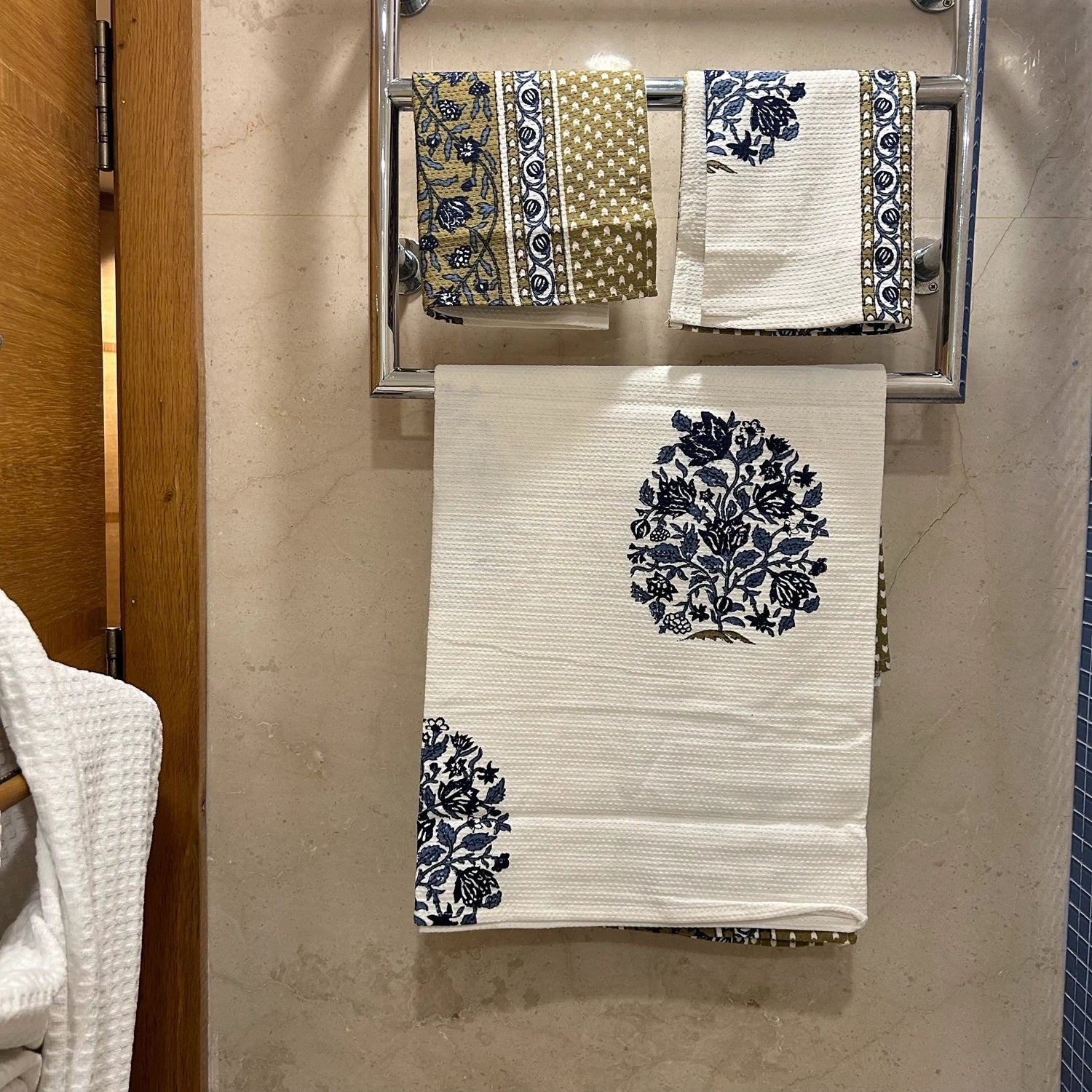 Hand & Bath Towel Set | Pure Cotton | Set of 3 | 300 GSM | Super-Soft, Absorbent & Odor Resistant - Laila