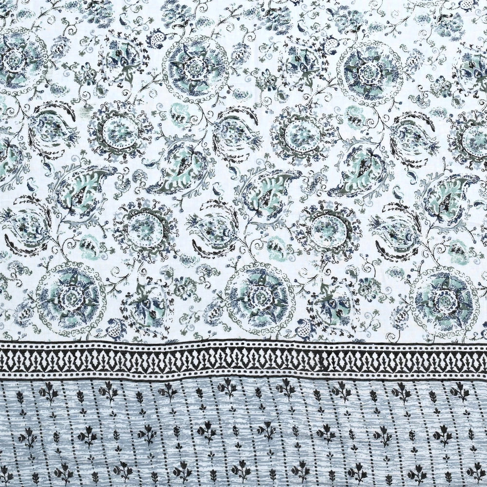 All Season Jaipuri AC Blanket | 100% Cotton | Block Print | Double Bed - Floral Jaal (90X108 inches)