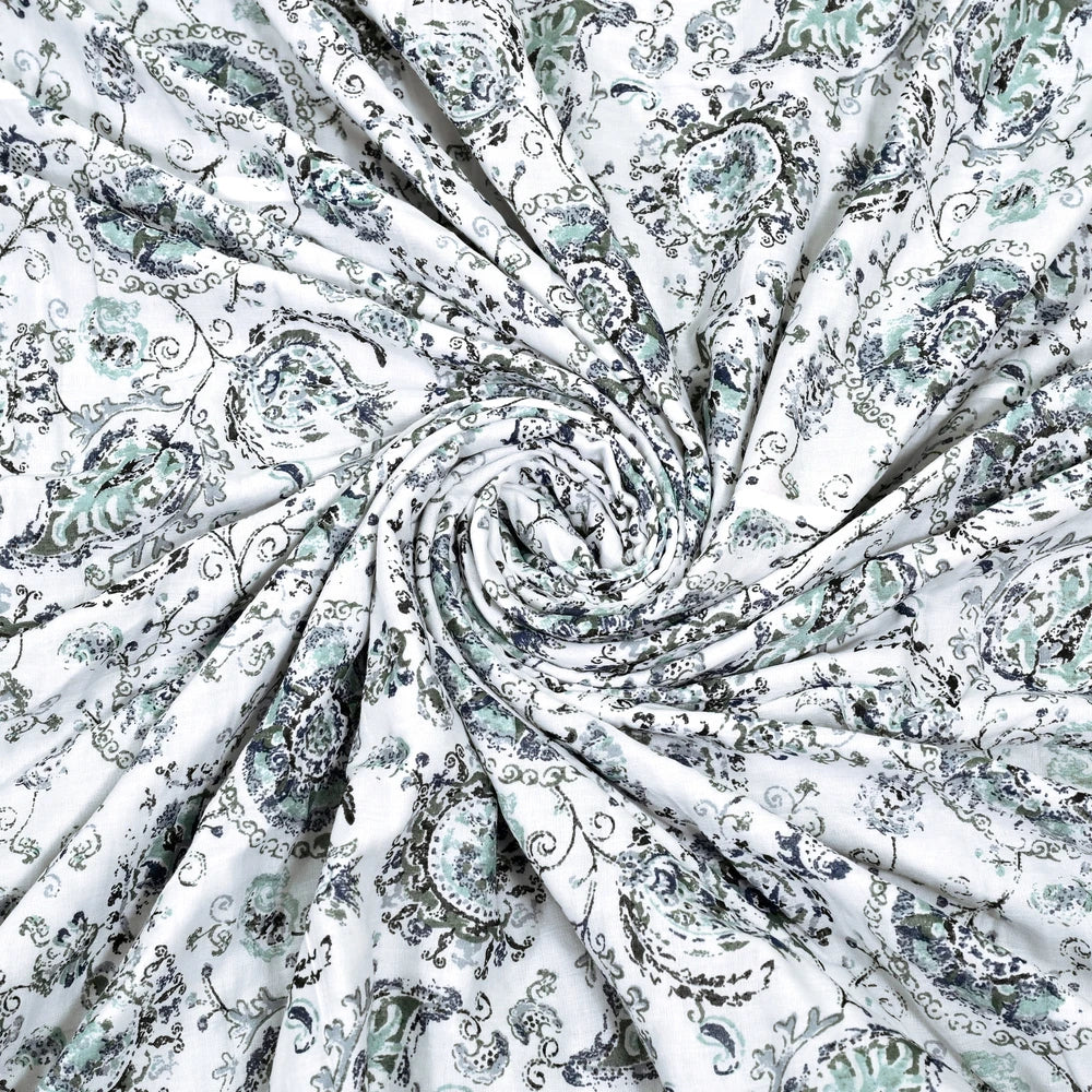 All Season Jaipuri AC Blanket | 100% Cotton | Block Print | Double Bed - Floral Jaal (90X108 inches)