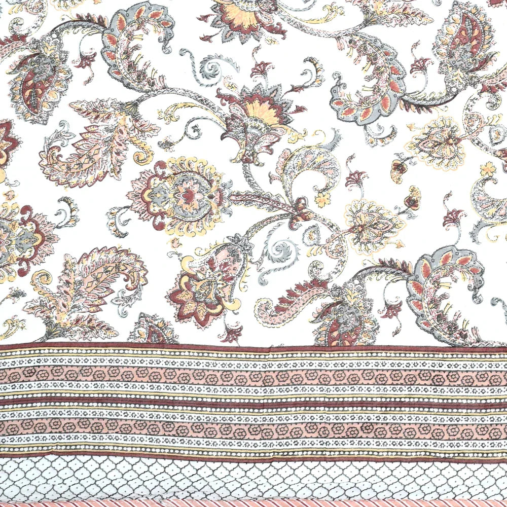 All Season Jaipuri AC Blanket | 100% Cotton | Block Print | Double Bed - Keri Buta (90X108 inches)