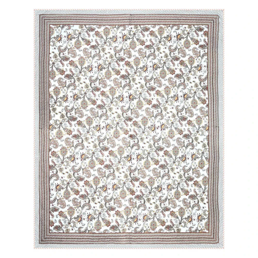 All Season Jaipuri AC Blanket | 100% Cotton | Block Print | Double Bed - Keri Buta (90X108 inches)
