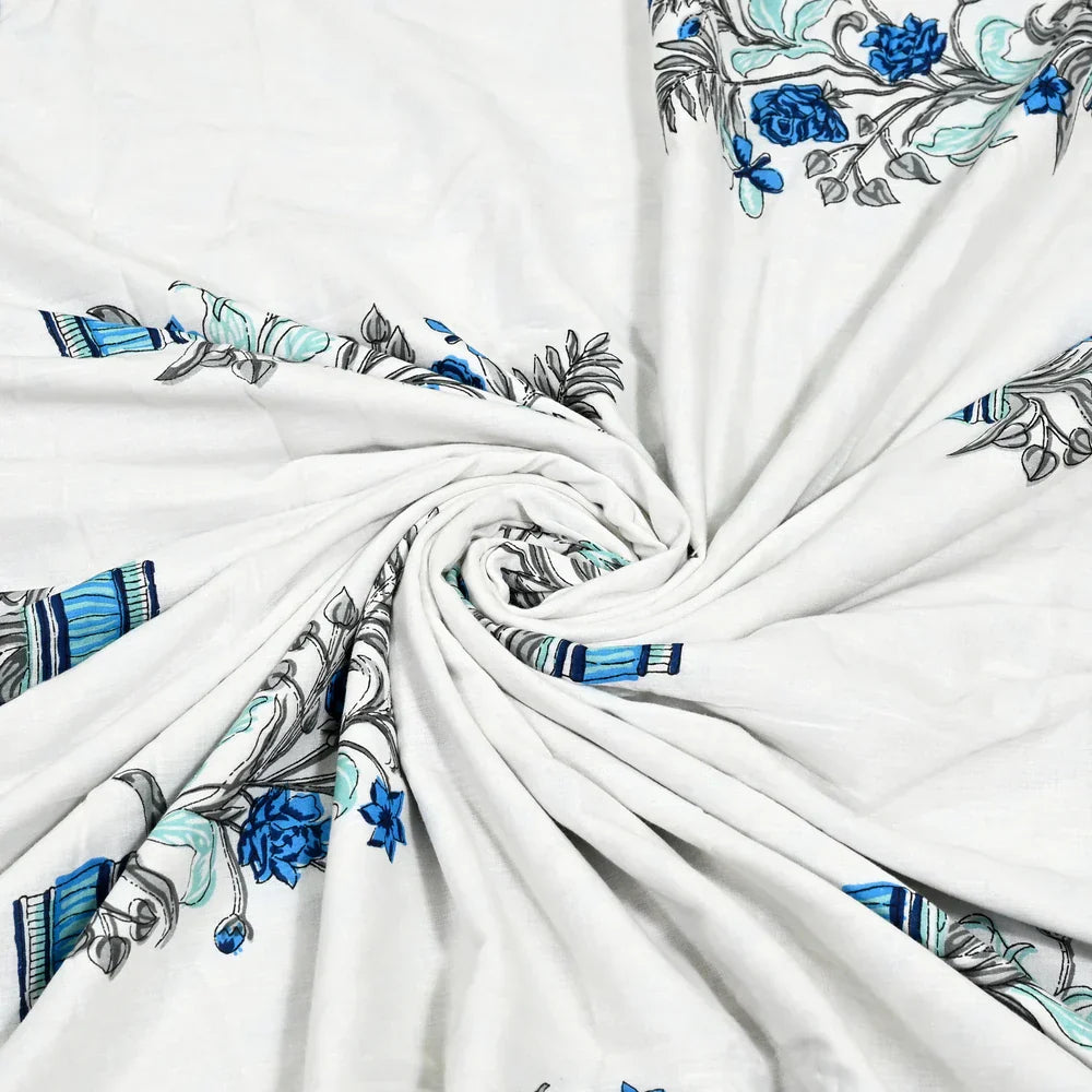 All Season Jaipuri AC Blanket | 100% Cotton | Block Print | Double Bed - Kamal Leheriya (90X108 inches)