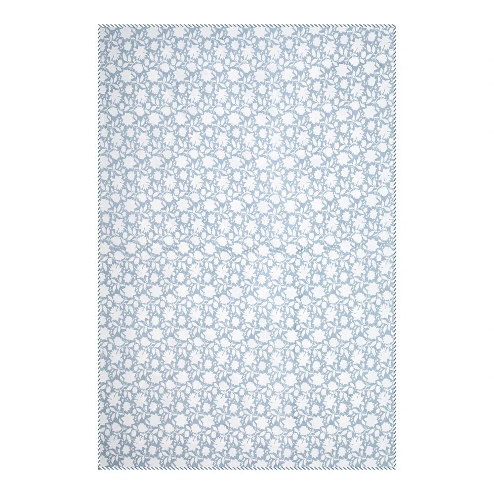 All Season Jaipuri Blanket | 100% Cotton | Block Print | Single Bed  – Blue Floral Buta (63X90 Inches)