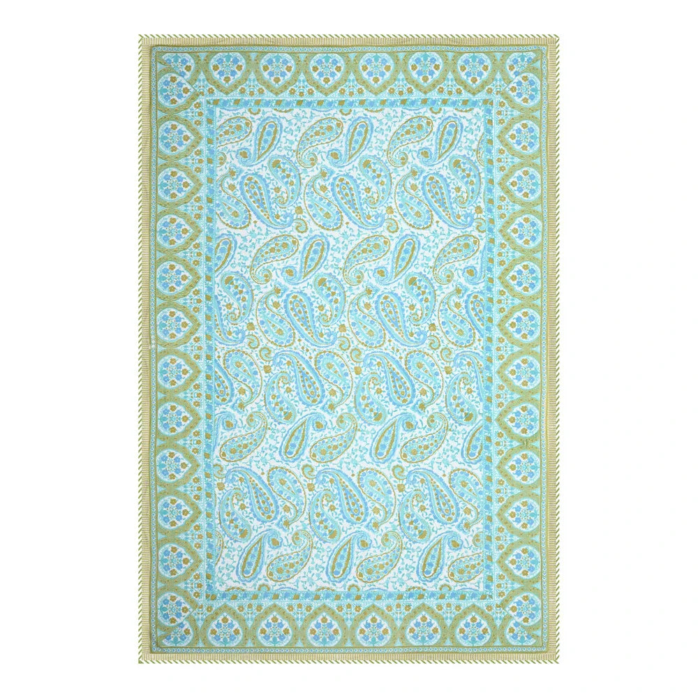 All Season Jaipuri Blanket | 100% Cotton | Block Print | Single Bed  –  Mughal Jaal Yellow (63X90 Inches)