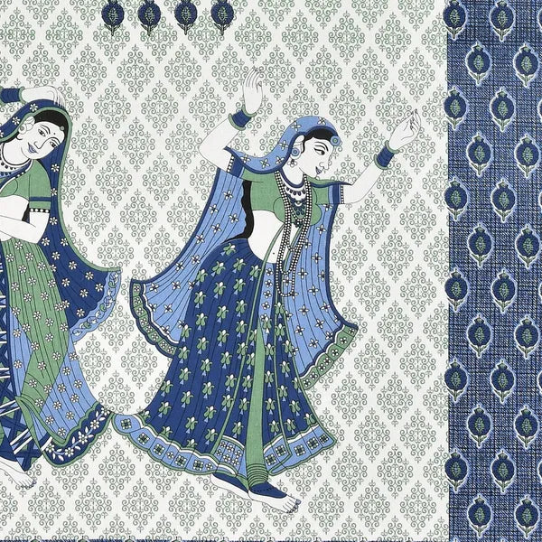 Jaipuri cotton bed sheet featuring traditional Indian patterns with vibrant colors and detailed design