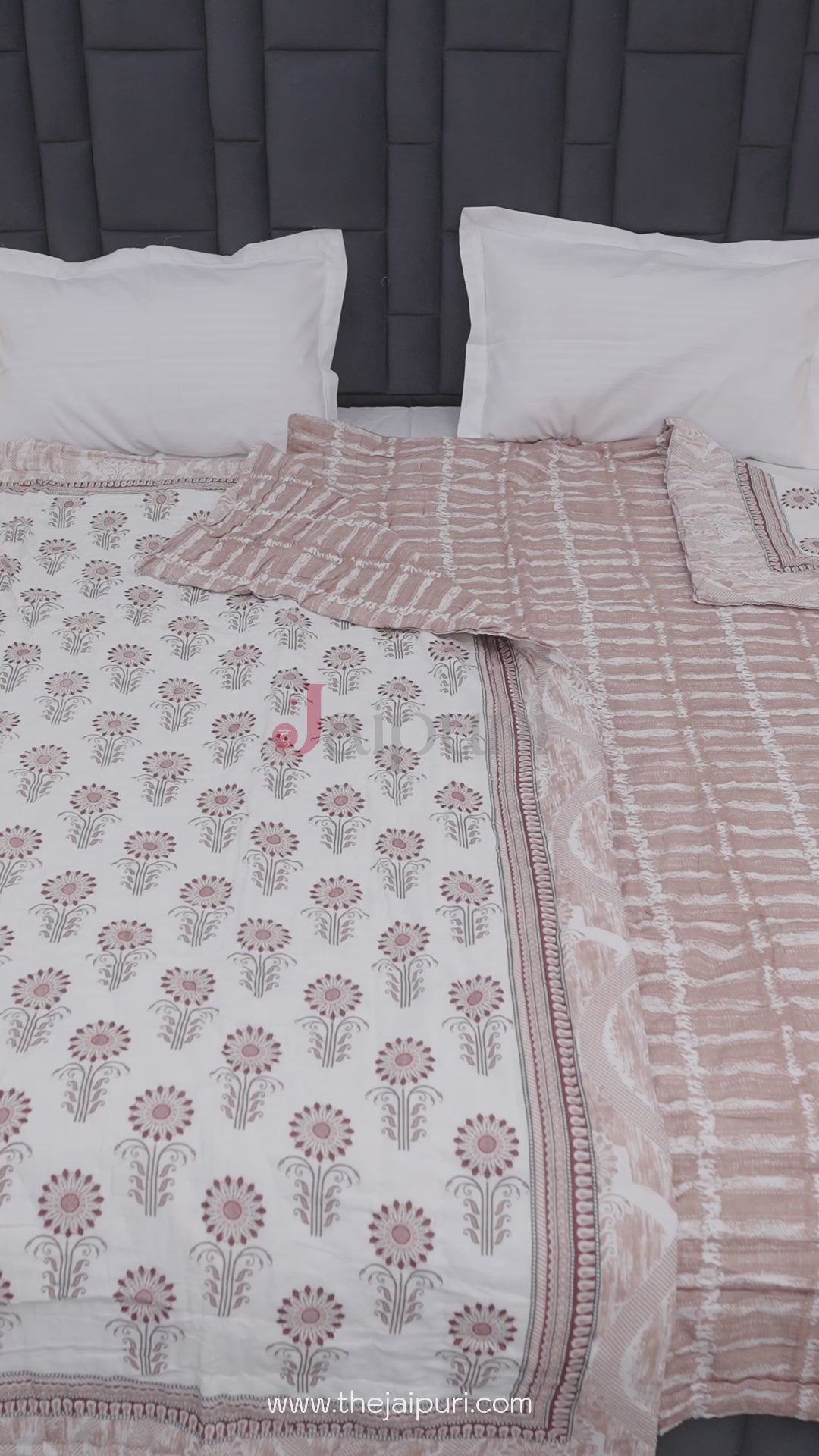 Jaipuri Quilts | 100% Pure Cotton | Block Print | Single Bed - Katrina