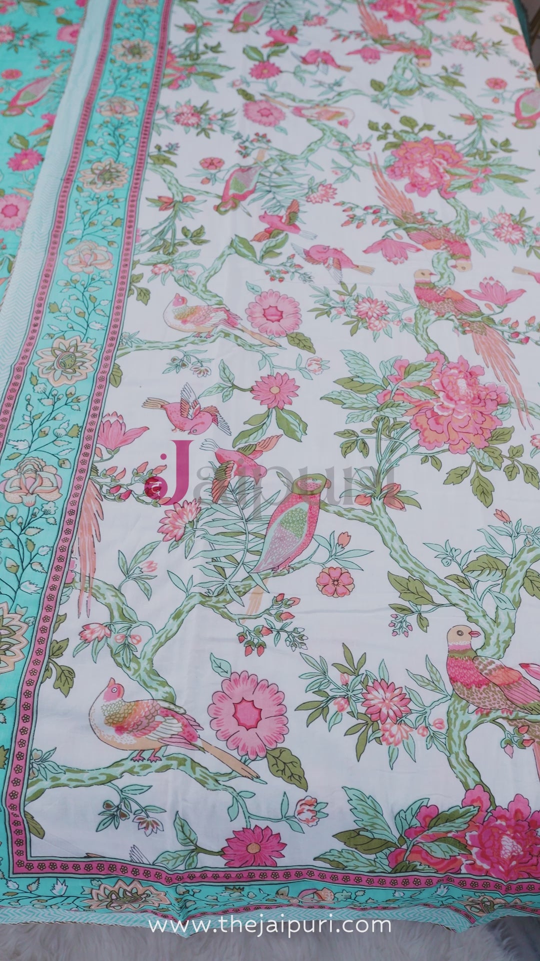 Jaipuri Dohar Blanket (Set of 2) | 100% Mulmul Cotton | Block Print | Single Bed - Rekha