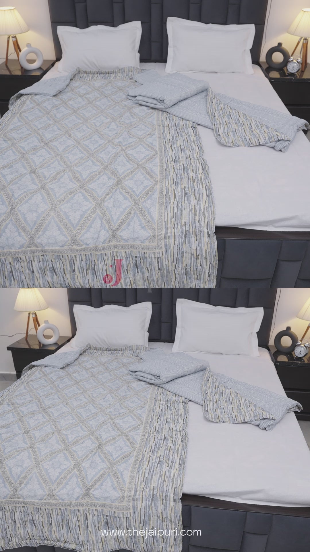 Jaipuri Quilts | 100% Pure Cotton | Block Print | Single Bed - Kareena