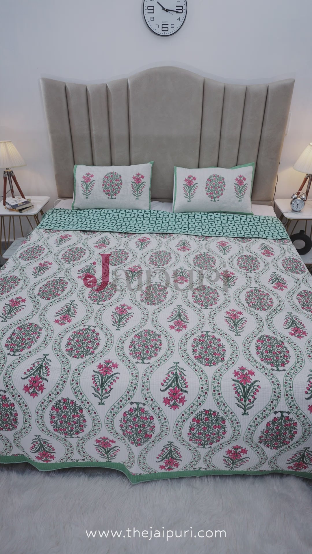 Premium Hand Block Print Cotton Bedcover | Raveena