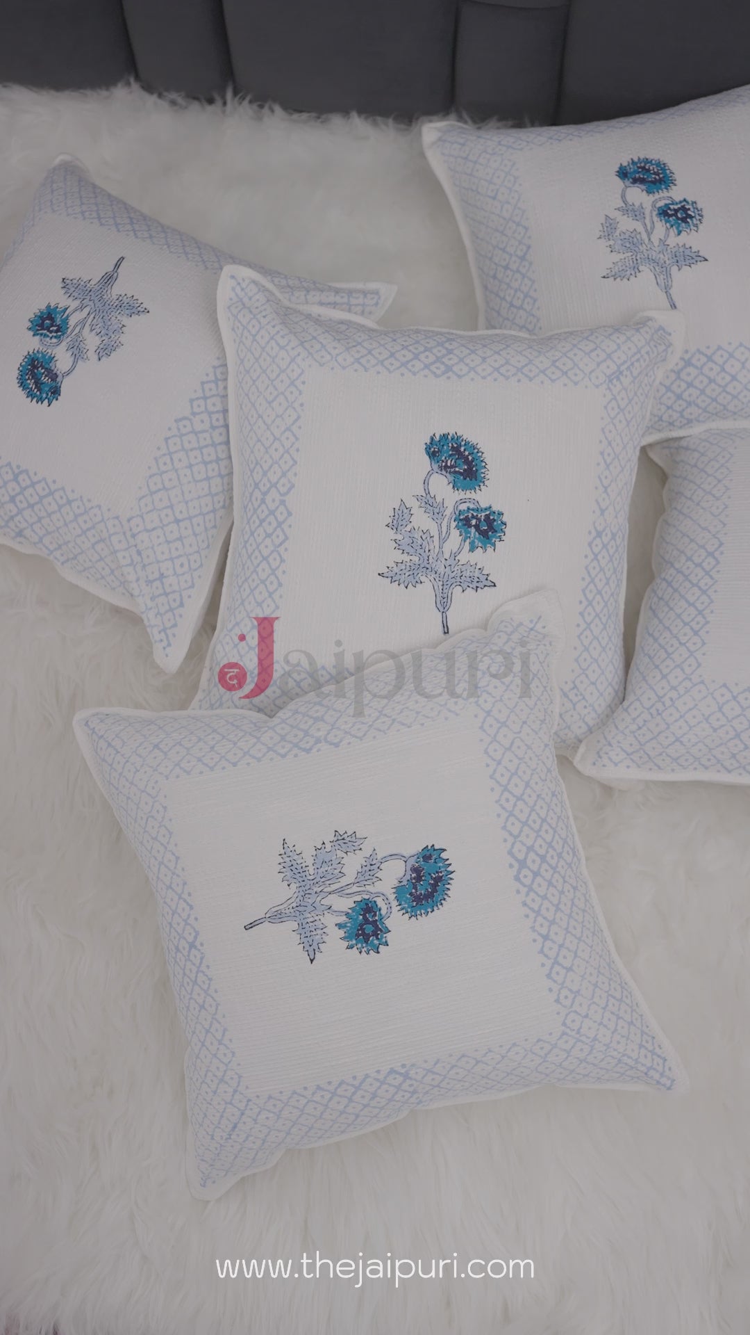 Sanya : Hand Block Printed Jute Cushion Covers