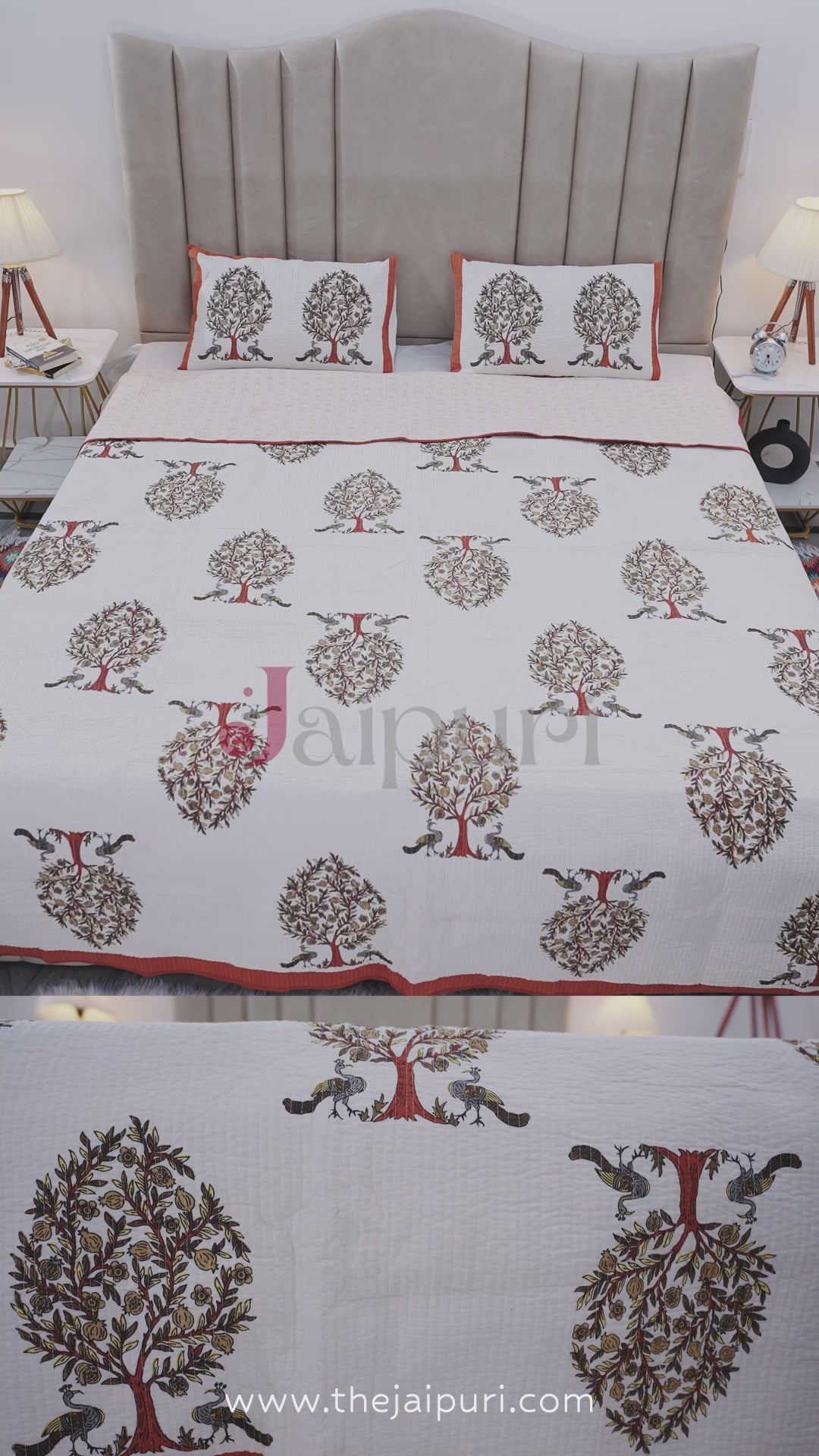 Premium Hand Block Print Cotton Bedcover | Shilpa