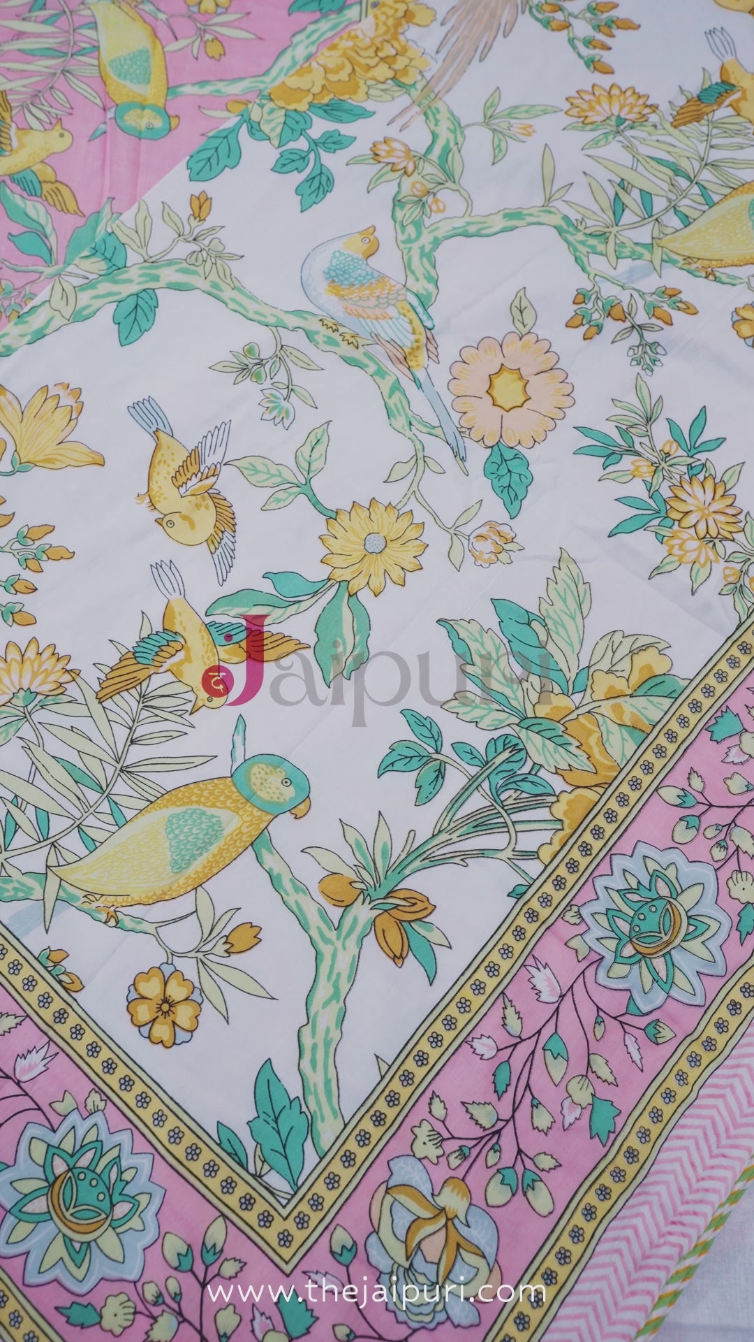 Jaipuri Dohar Blanket (Set of 2) | 100% Mulmul Cotton | Block Print | Single Bed - Kiara