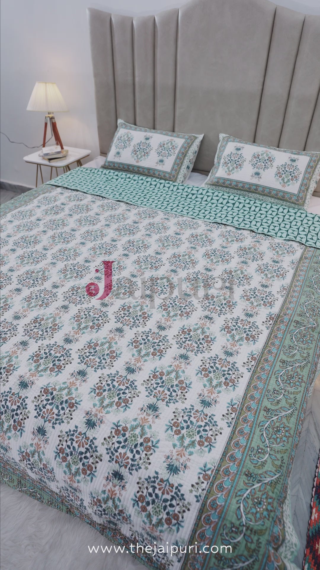 Premium Hand Block Print Cotton Bedcover | Preity