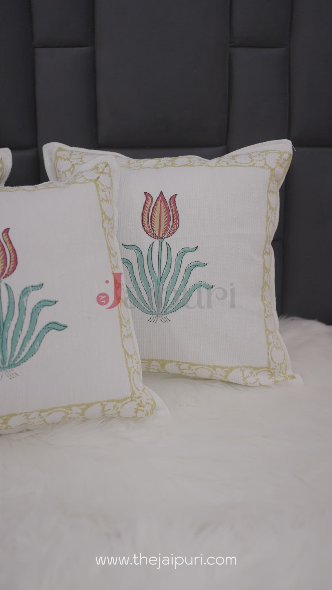 Tara : Hand Block Printed Jute Cushion Covers