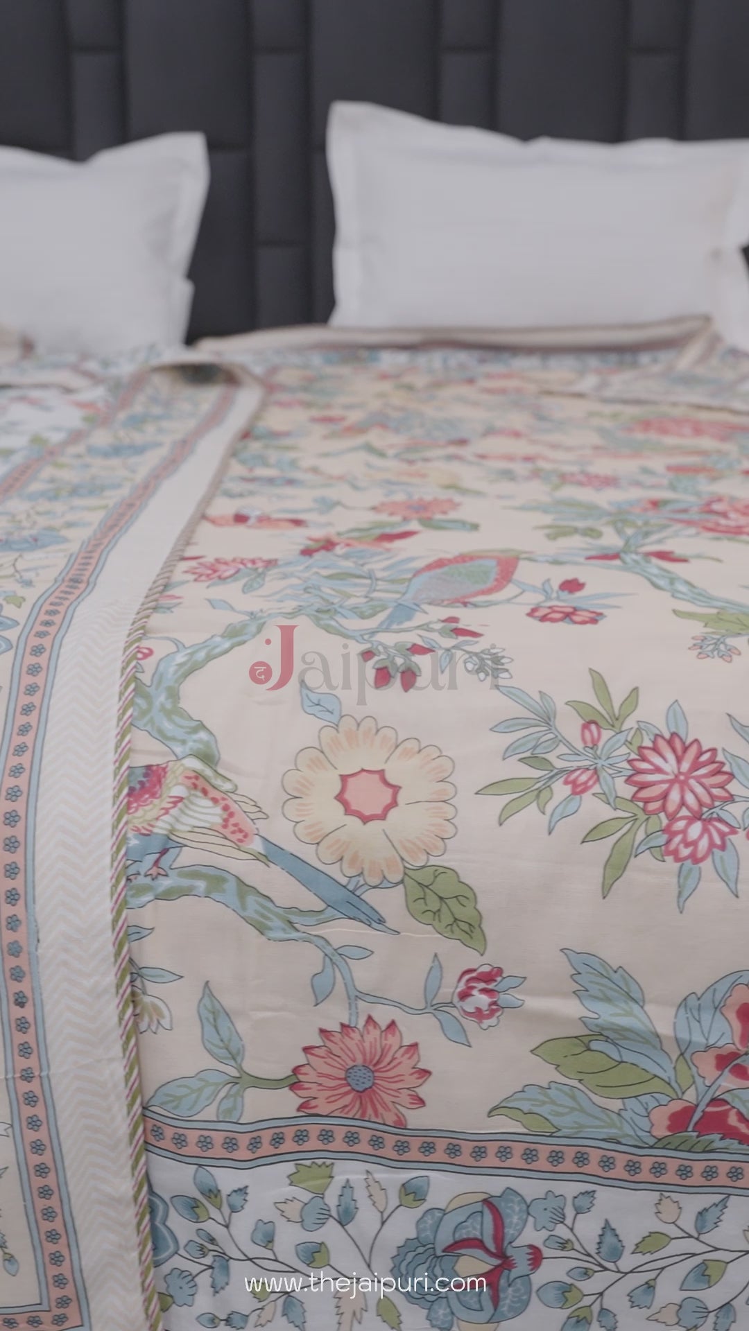 Jaipuri Dohar Blanket (Set of 2) | 100% Mulmul Cotton | Block Print | Single Bed - Urvashi