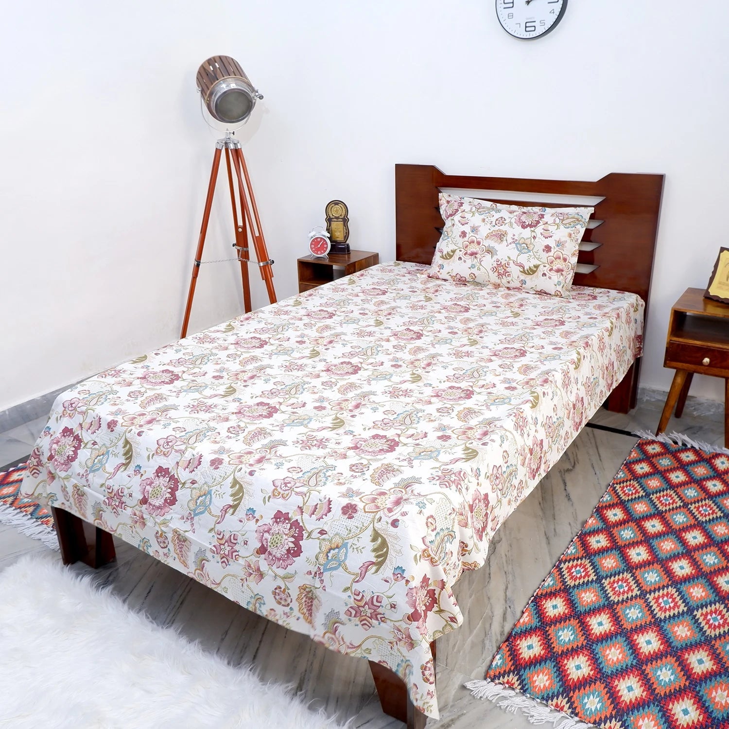 Floral Design Pure Cotton Bed Sheet from The Jaipuri for Comfortable and Stylish Bedroom Decor