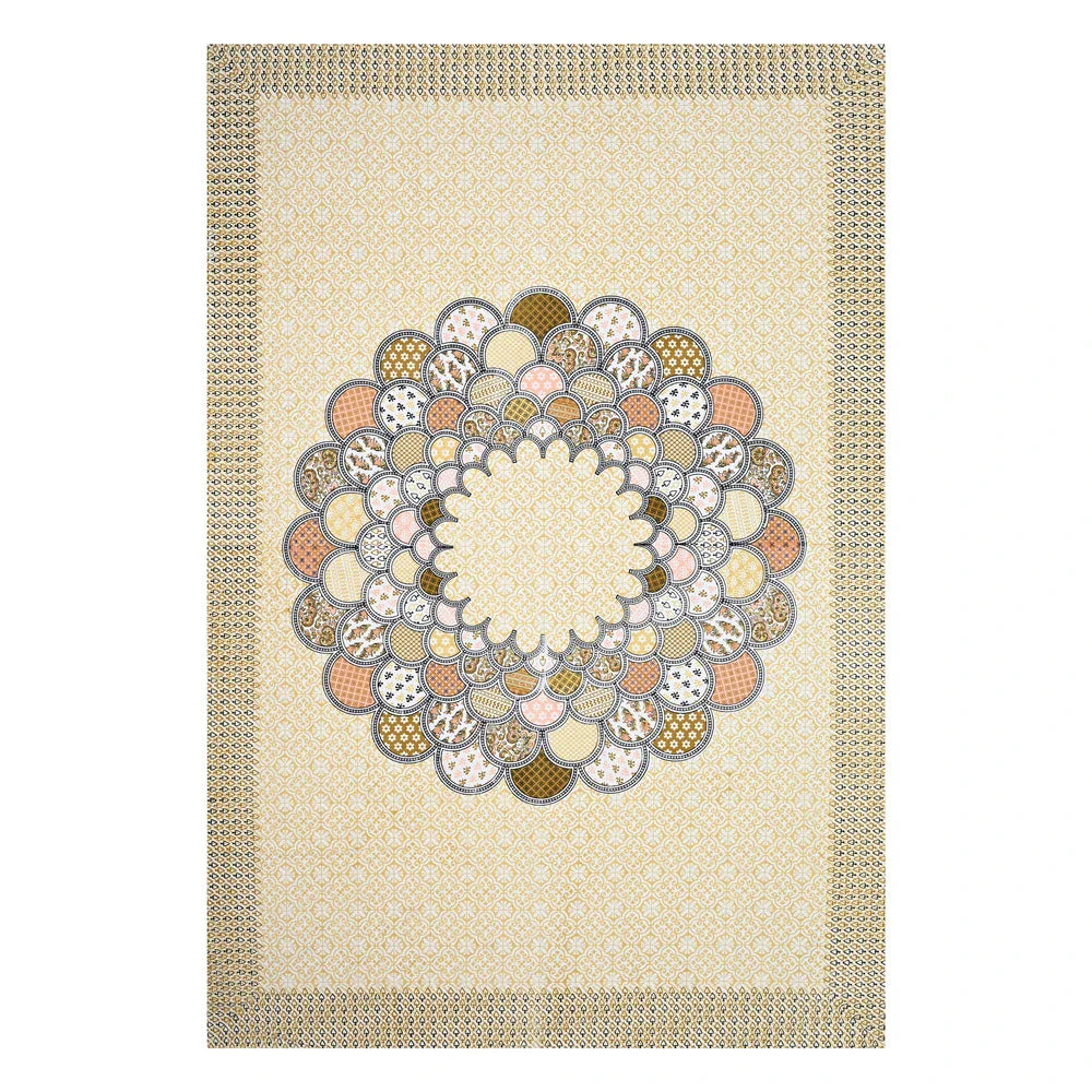 Hand Block Printed Cotton Single Bedsheet - Jhalak (70X100 inches)