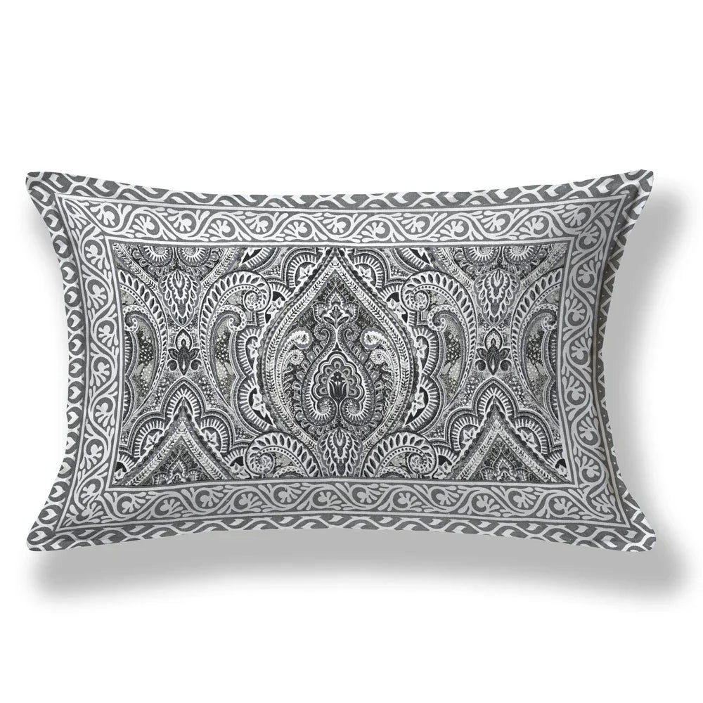 Jaipuri Cotton Single Bedsheet Set – Black & White Paisley Print (70X100 inches)