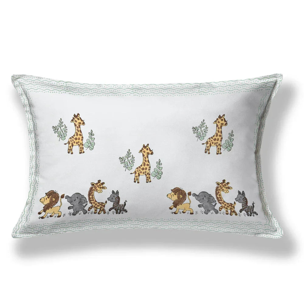 Jungle Safari Block Printed Kids Cotton Bedsheet - Single Bed Size (60X90 Inches)