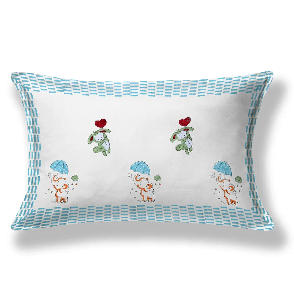 Happyland Block Printed Kids Cotton Bedsheet - Single Bed Size (60X90 Inches)