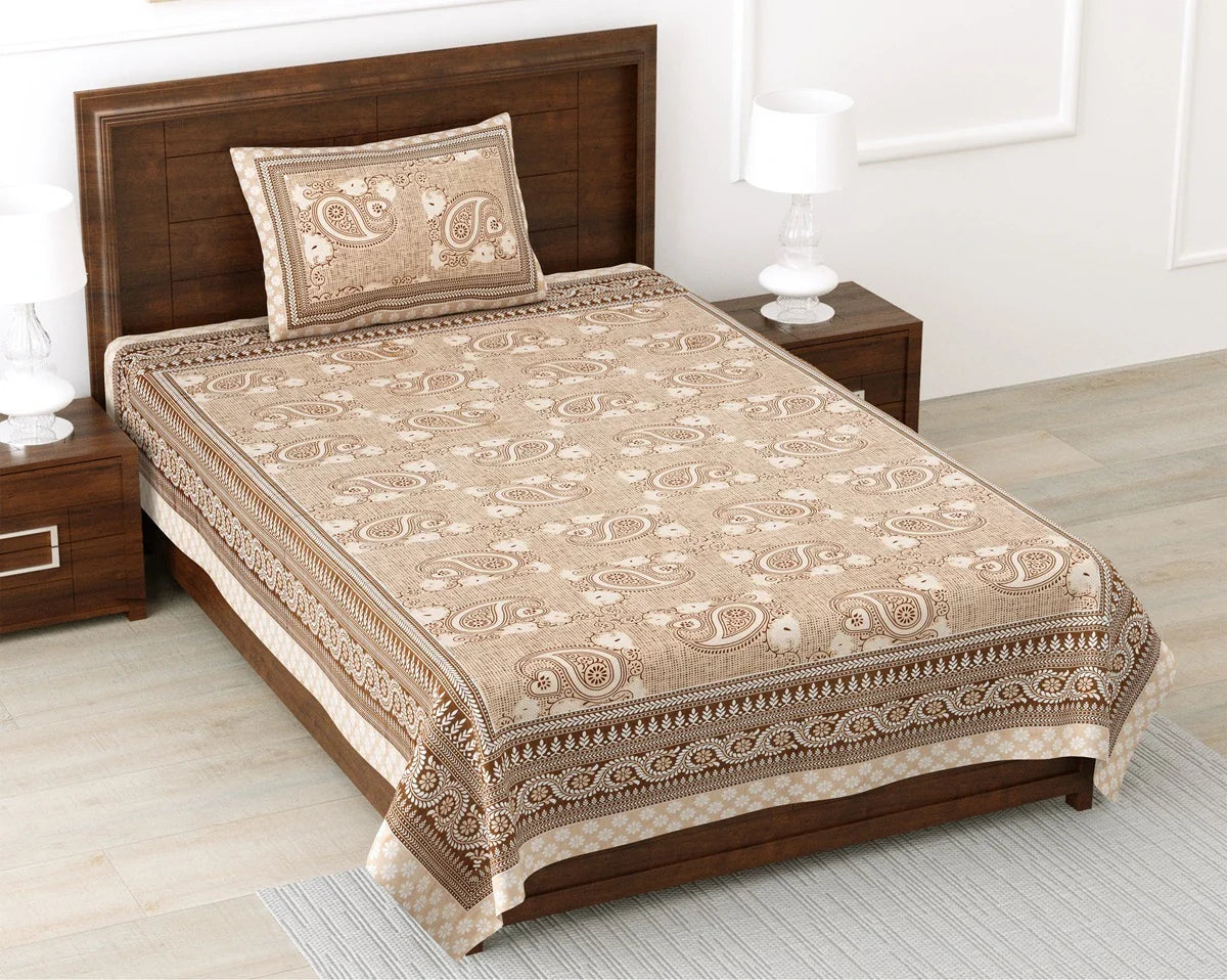 100% Pure Cotton | Single Bed | Bed Sheet - Diya