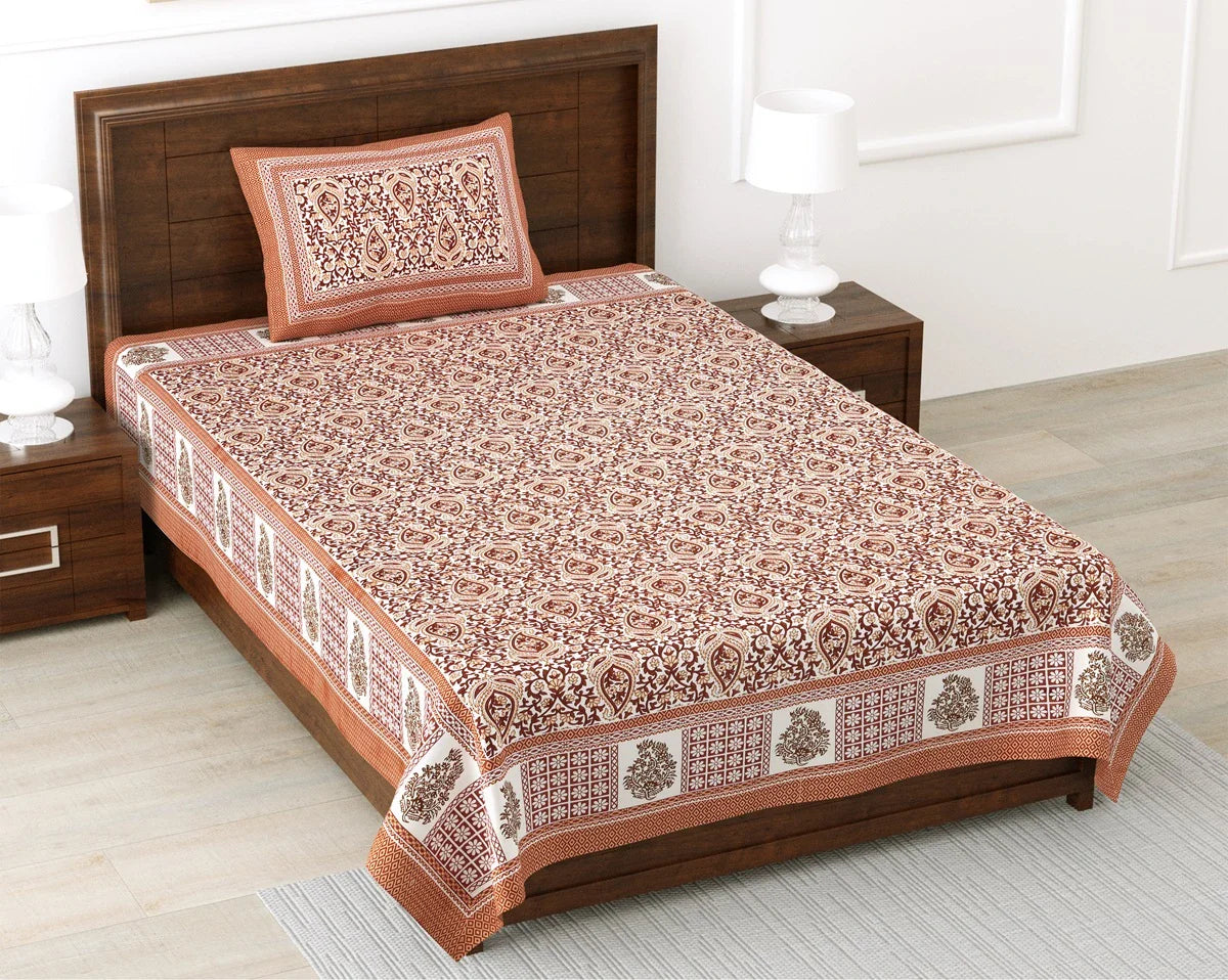 100% Pure Cotton | Single Bed | Bed Sheet - Nandini